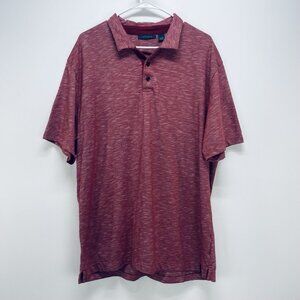 Perry Ellis Polo Shirt Size XL Men’s Short Sleeve Button Red Moisture Wicking